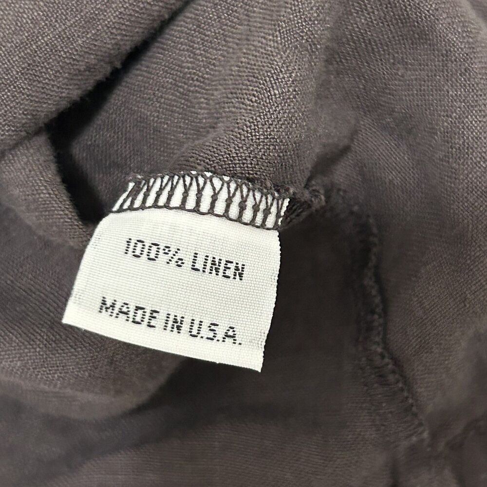 Bryn Walker Linen Tunic Black V-Neck Pocket 3/4 Sleeve Judy Kangaroo Pocket XL - Picture 5 of 6